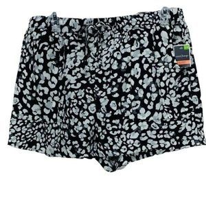 West Loop Black and White Dotted animal print small medium pullon Elastic Shorts